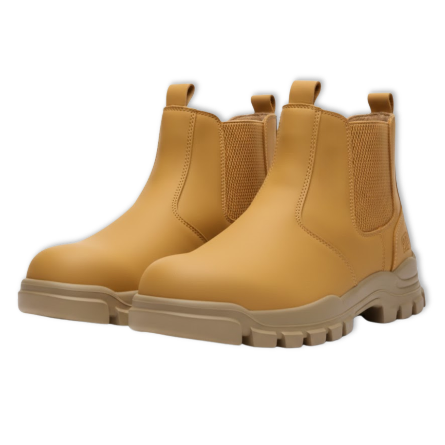 Blotcha Men's Waterproof Steel Toe Safety Work Boots - Black Slip-On Tactical Chelsea Boots