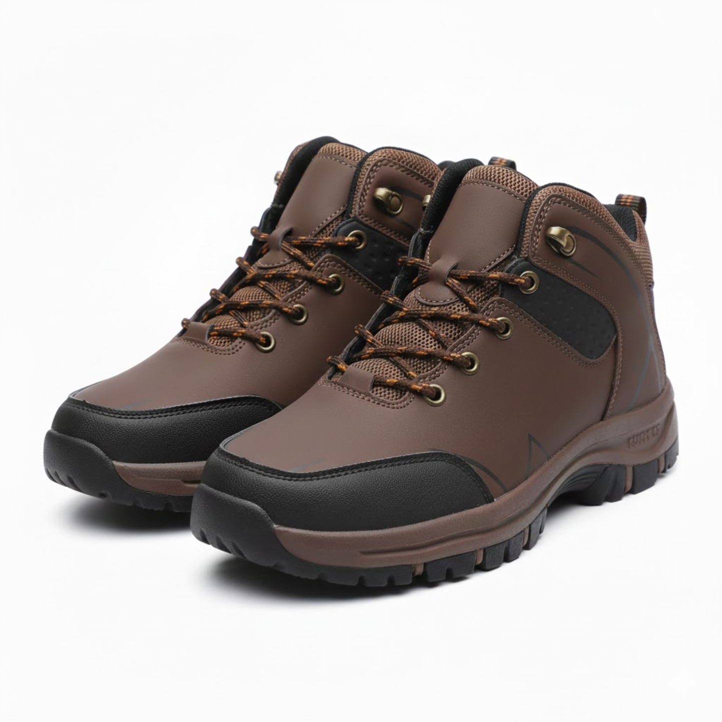 Blotcha Men's Brown Retro Hiking Boots Waterproof Anti-Slip Outdoor Camping Work Shoes