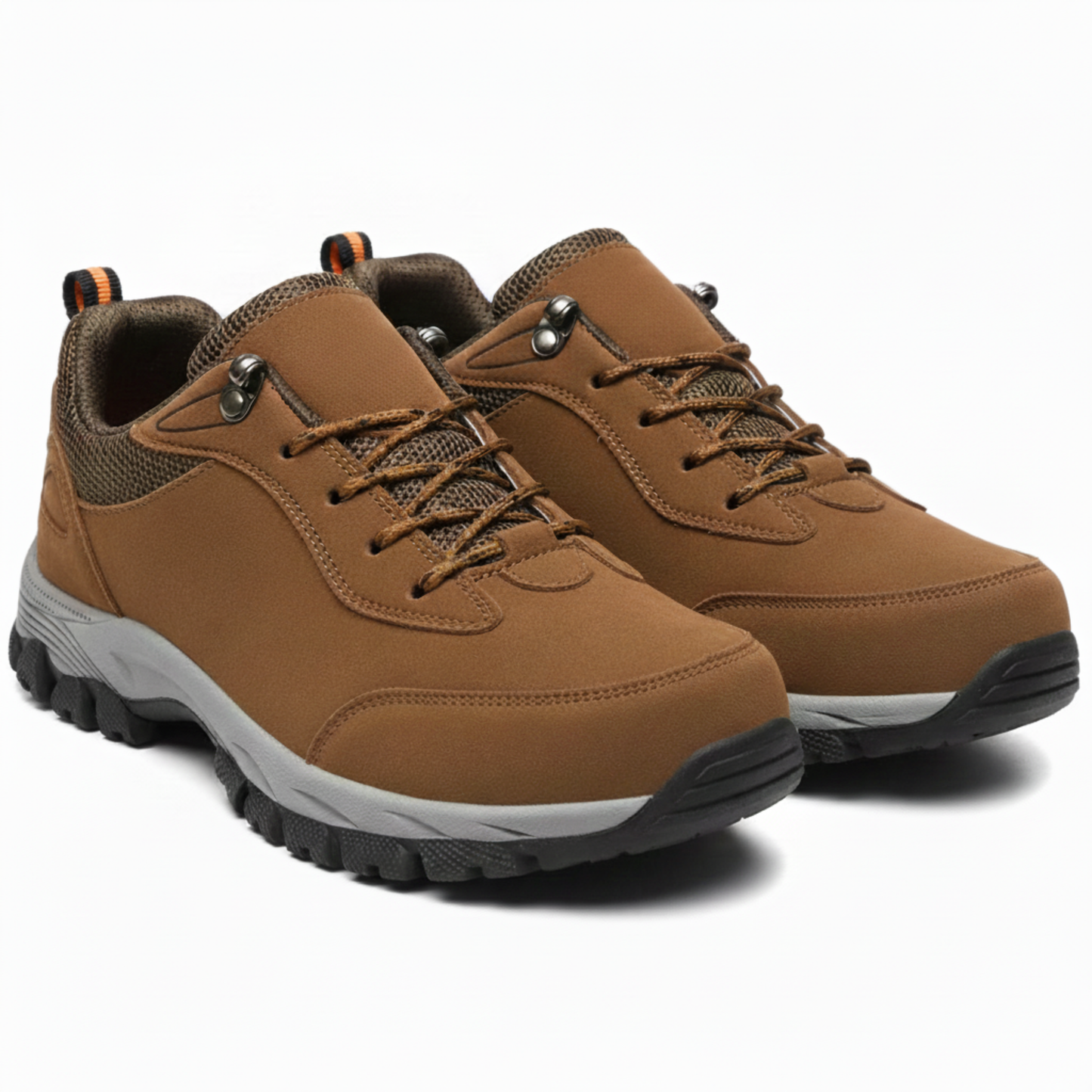 Blotcha Men's Brown Waterproof All-Terrain Hiking Shoes Non-Slip Walking Sneakers