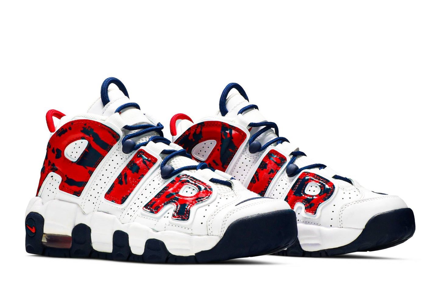 ( Grade School ) Nike Air More Uptempo ‘White Blue Red Camo’ CZ7885-100