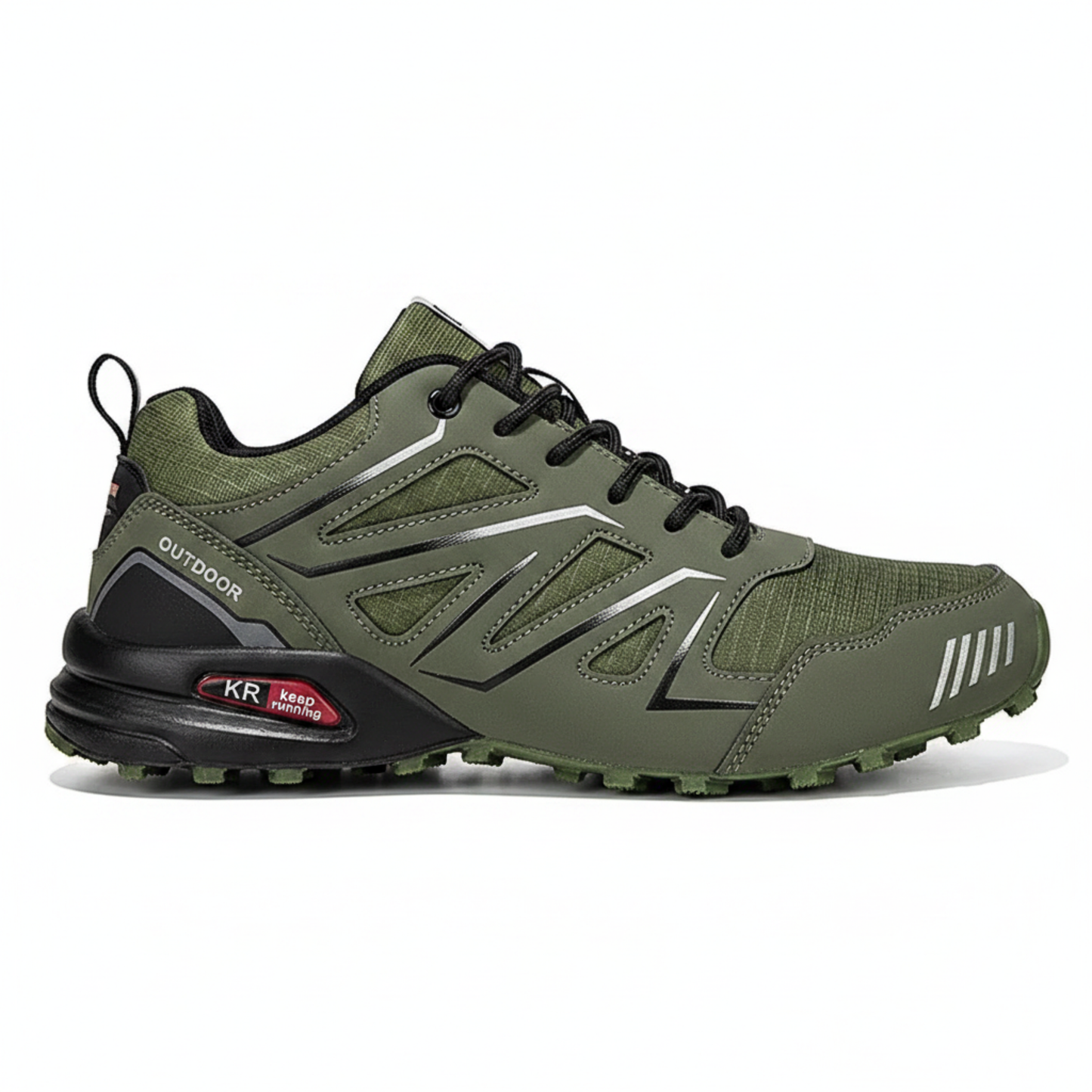 Blotcha Men's Orthopedic Waterproof Hiking Shoes - Black Red Non-Slip All-Terrain Trekking Boots