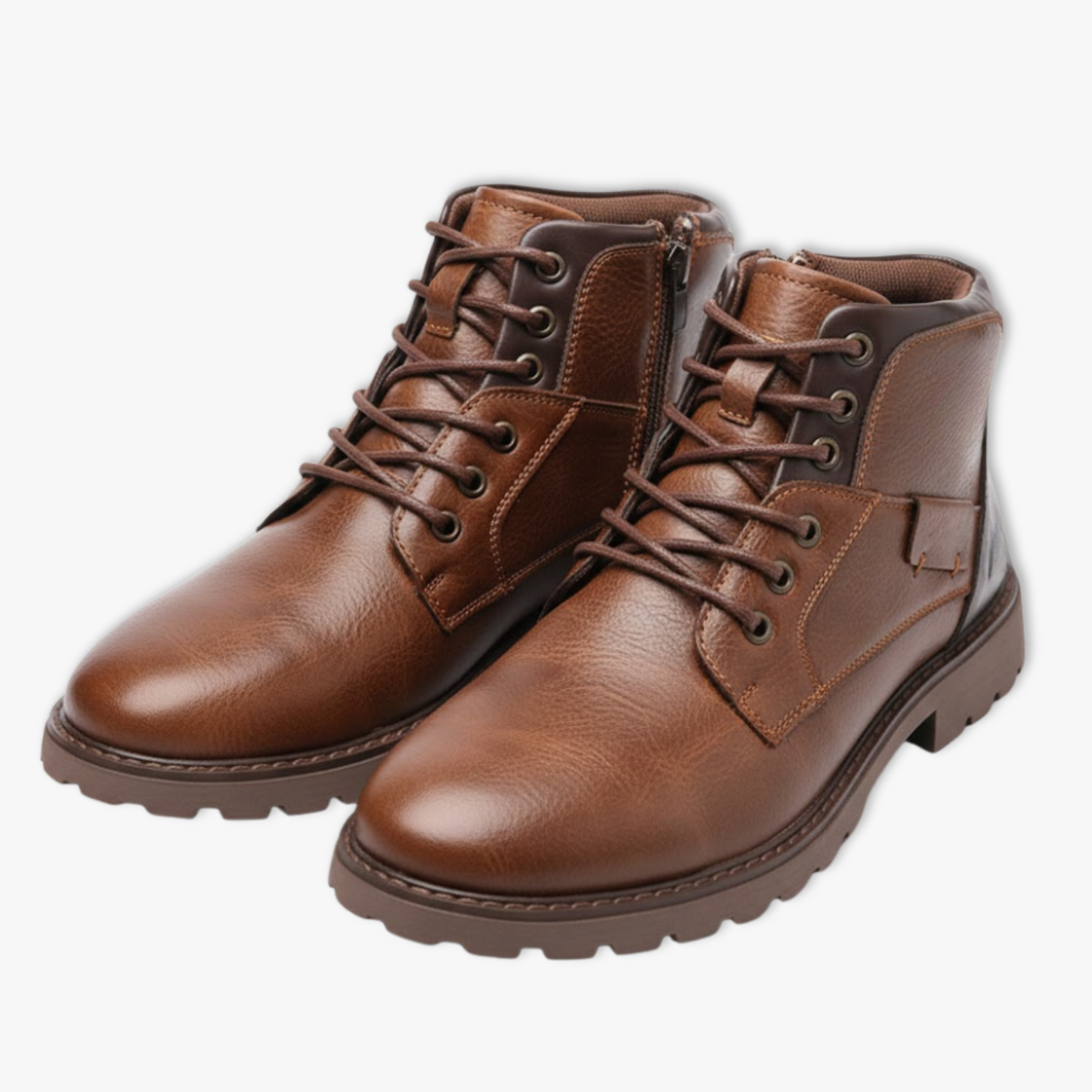 Blotcha Men's Leather Ankle Boots High Top Outdoor Casual Work Combat Shoes