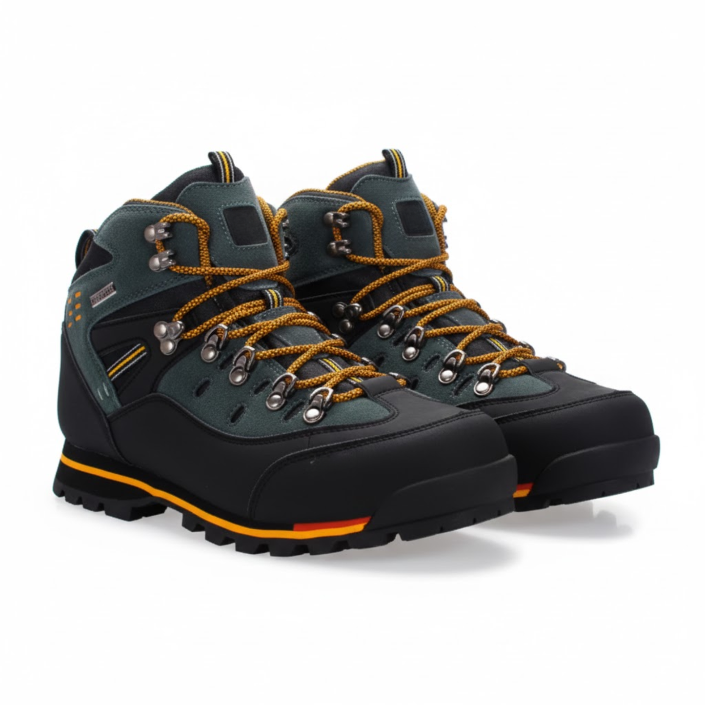 Blotcha Men's Hiking Boots - Blue & Grey Waterproof Outdoor Climbing Shoes with Red Laces