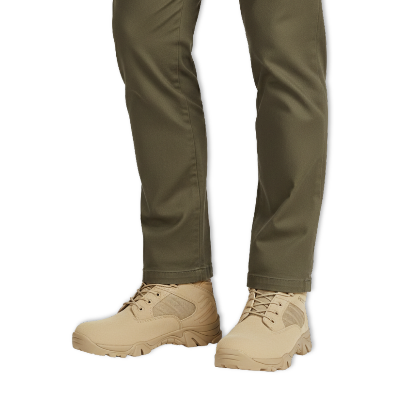 Blotcha Men's Waterproof Tactical Combat Ankle Boots, Beige Tan