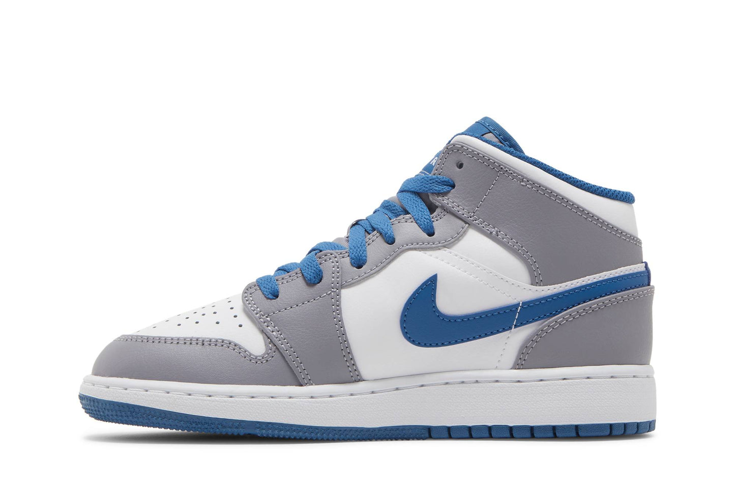 ( Grade School ) Air Jordan 1 Mid ‘Cement True Blue’ DQ8423-014