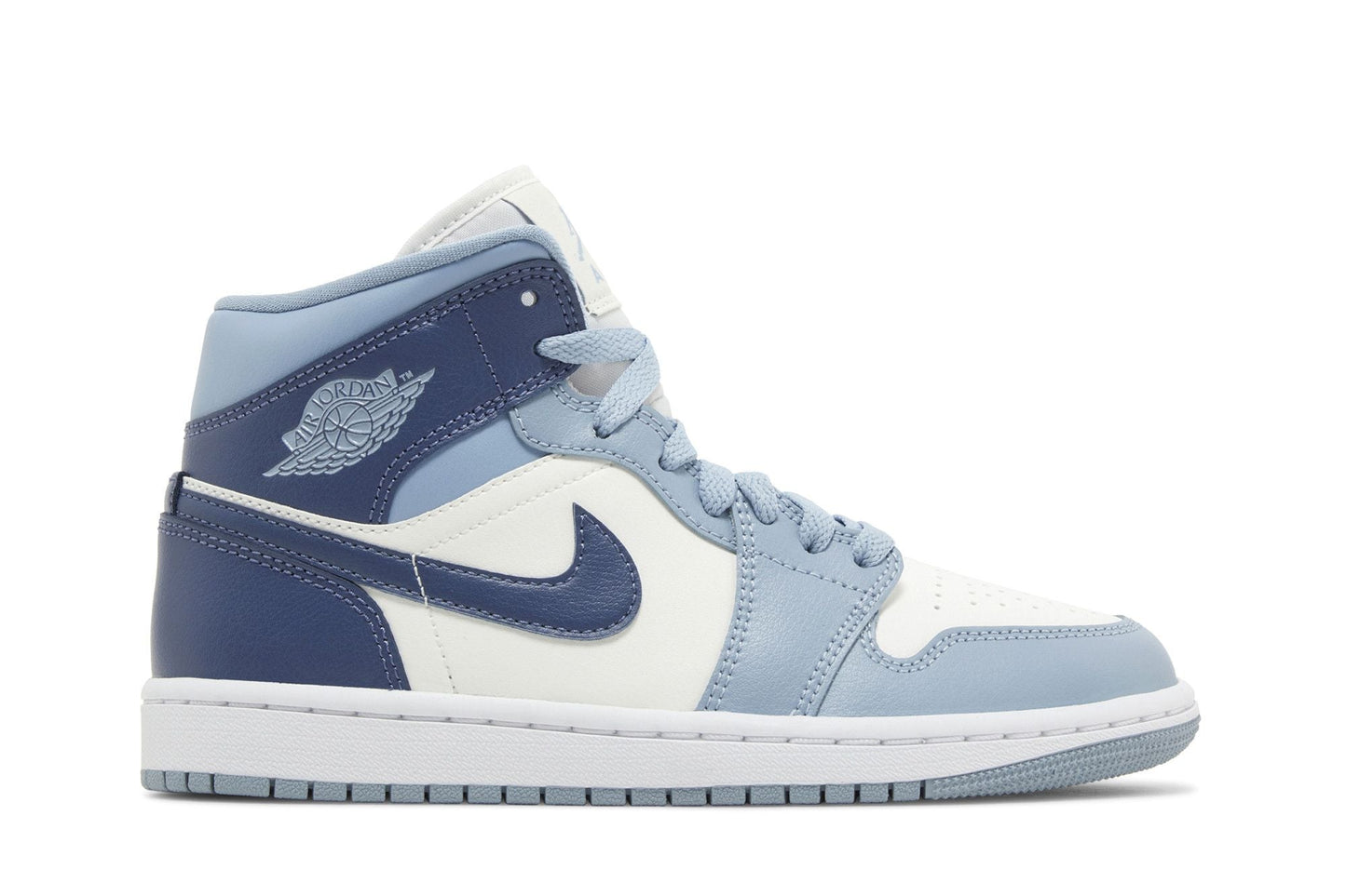 ( Women ) Air Jordan 1 Mid ‘Sail Diffused Blue’ BQ6472-140