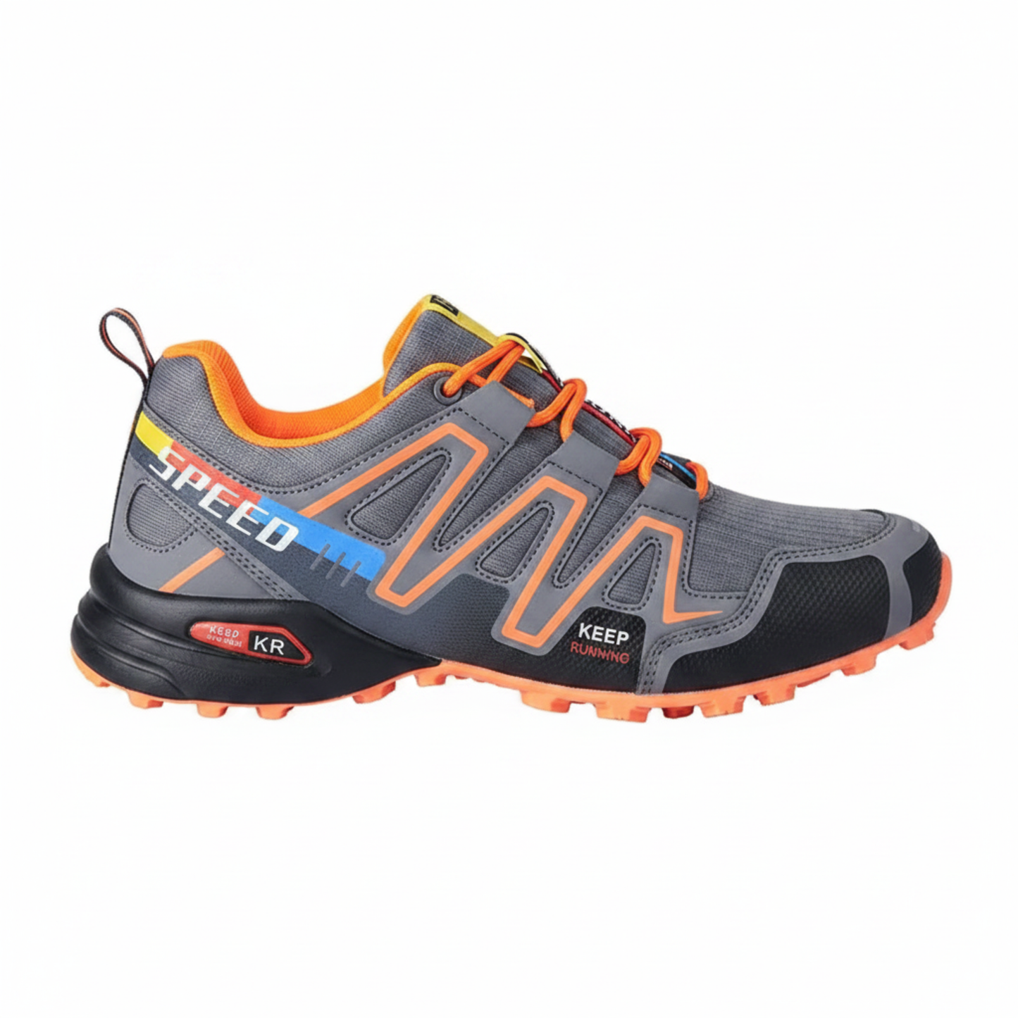 Blotcha Orthopedic Waterproof Hiking Shoes for Men & Women, Orange Black Speed 3 Walking Sneakers