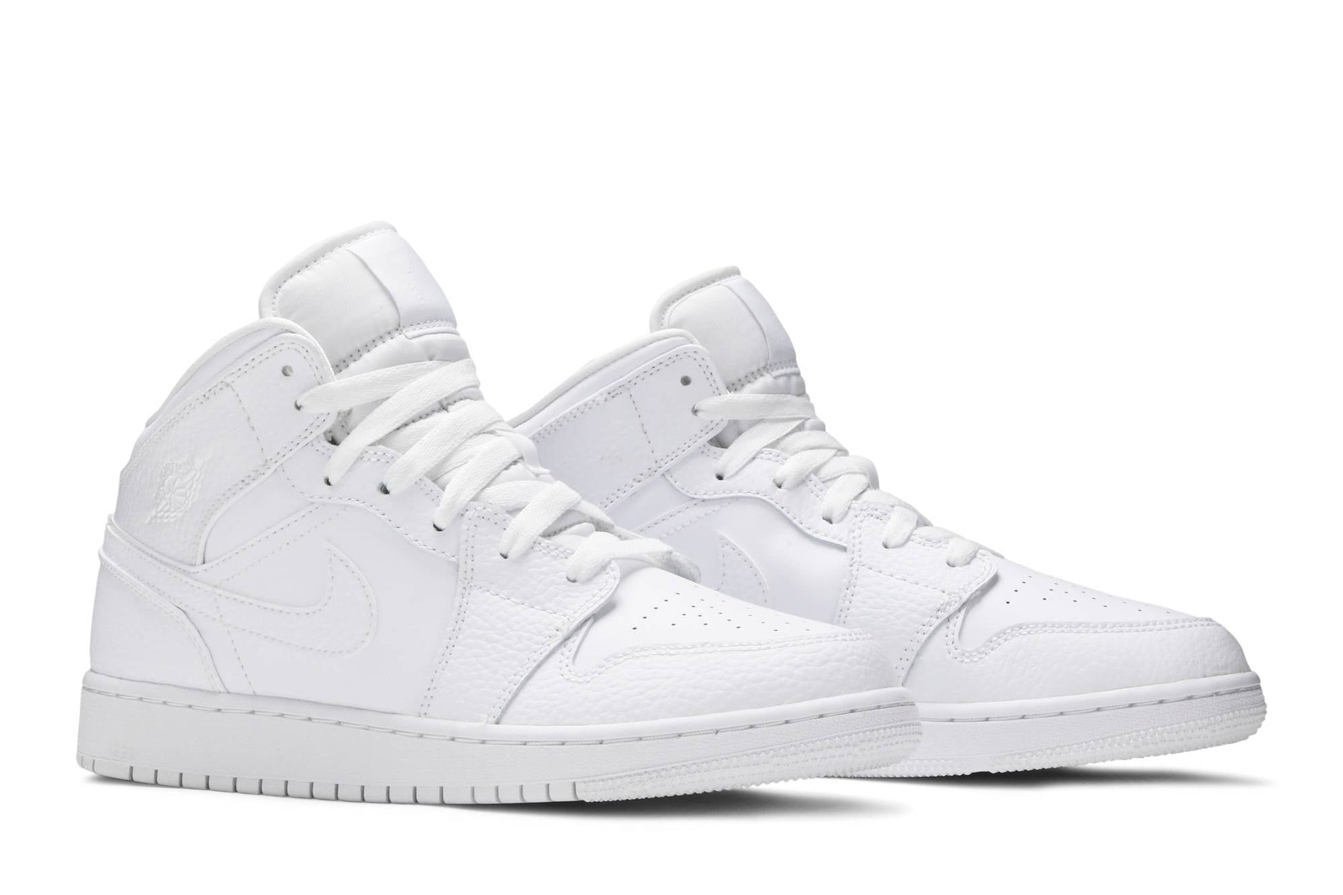 ( Grade School ) Air Jordan 1 Mid ‘Triple White’ 554725-130