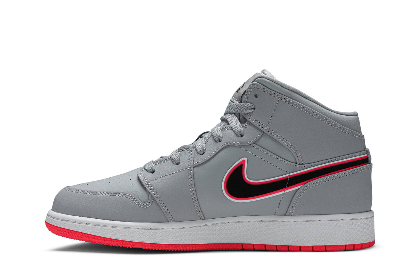 ( Grade School ) Air Jordan 1 Mid 'Wolf Grey Pink' 555112-060