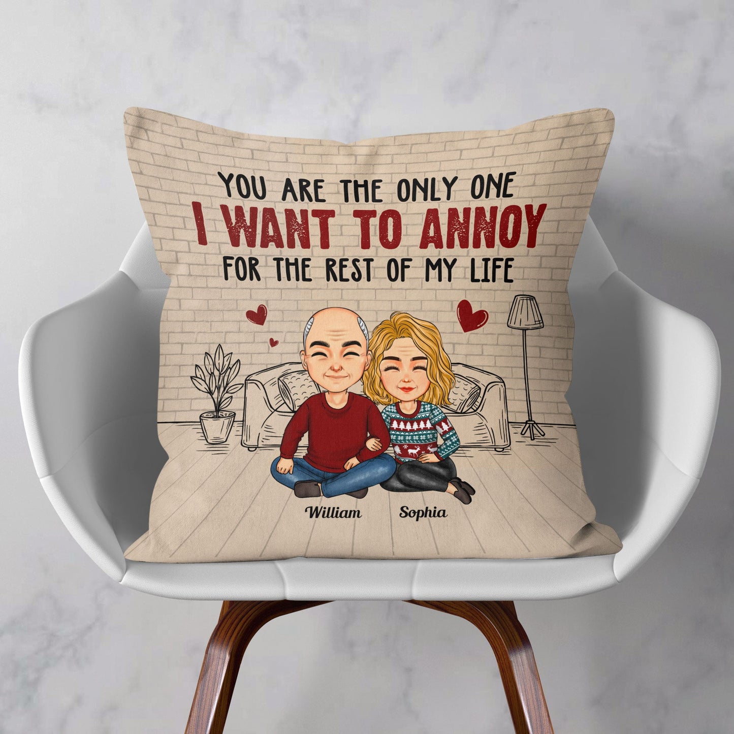 Annoying Each Other For Many Years – Personalized Pillow –  Anniversary Gift For Couples, Husband Wife