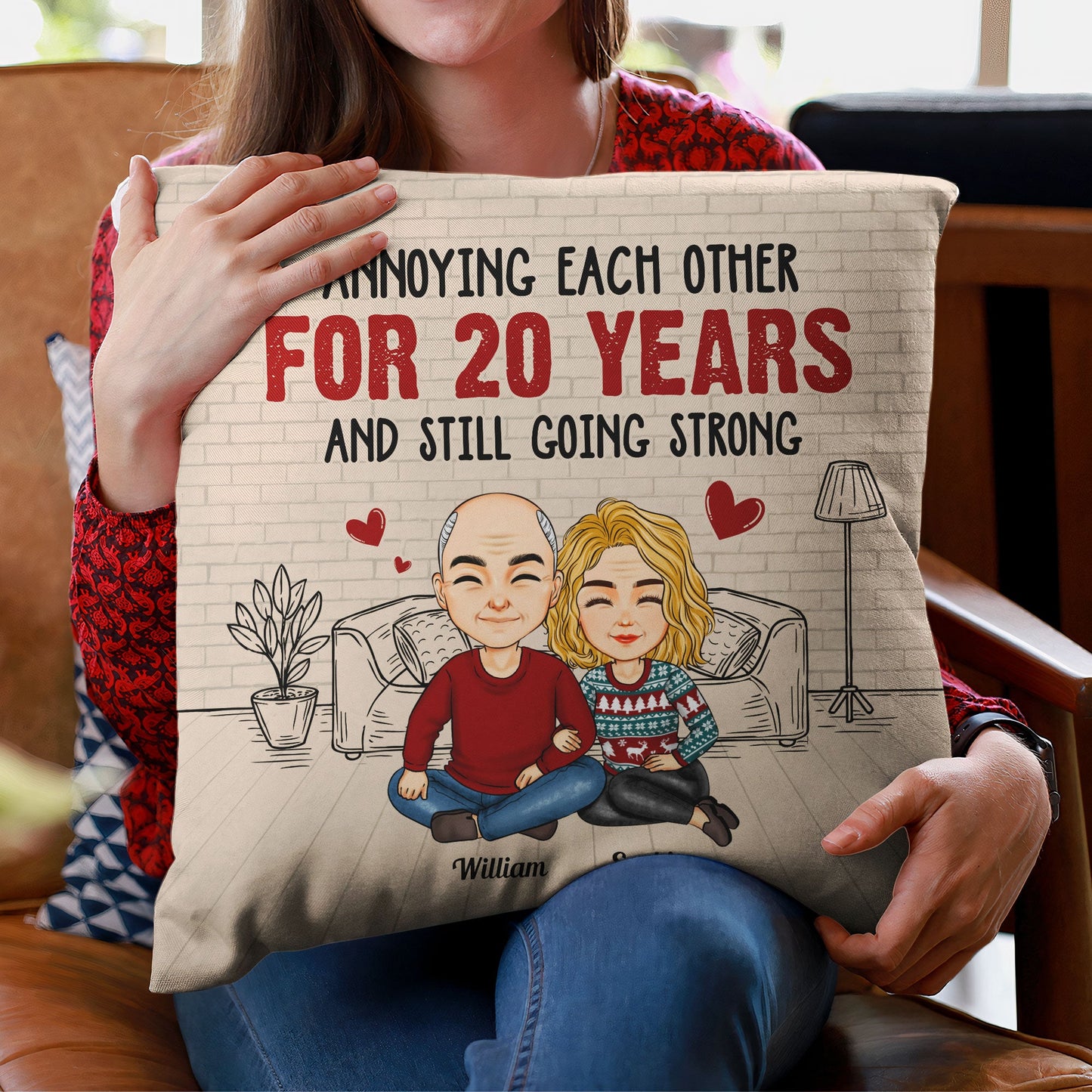 Annoying Each Other For Many Years – Personalized Pillow –  Anniversary Gift For Couples, Husband Wife