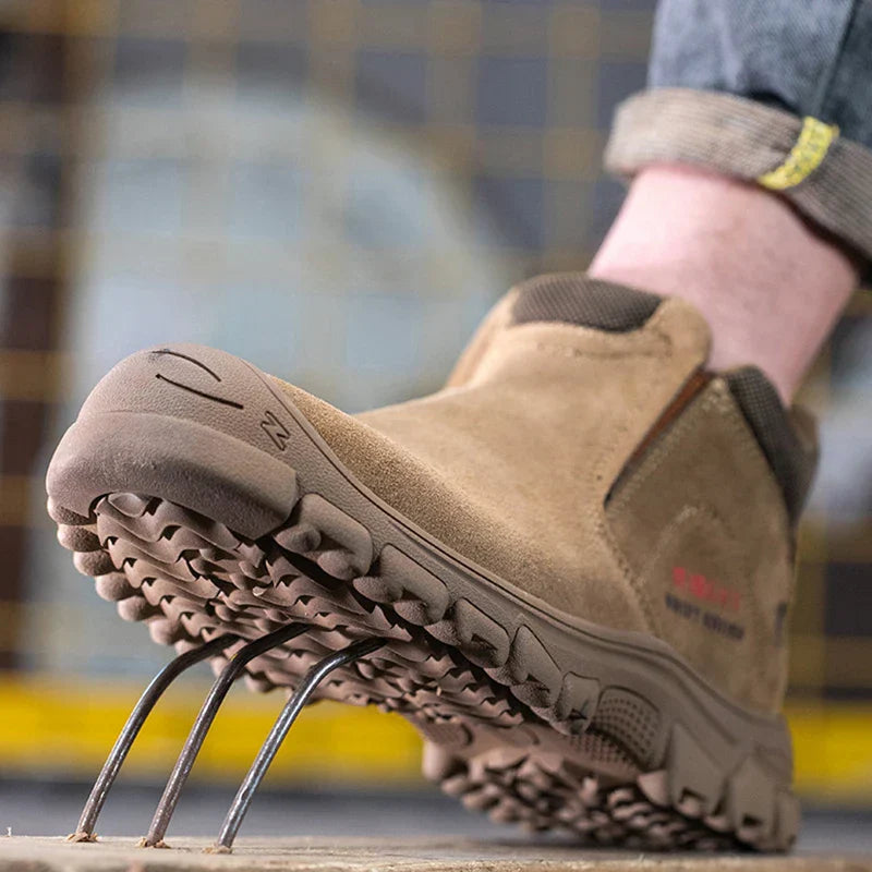 Blotcha Men's Steel Toe Leather Safety Shoes Breathable 6KV Insulation Work Boots