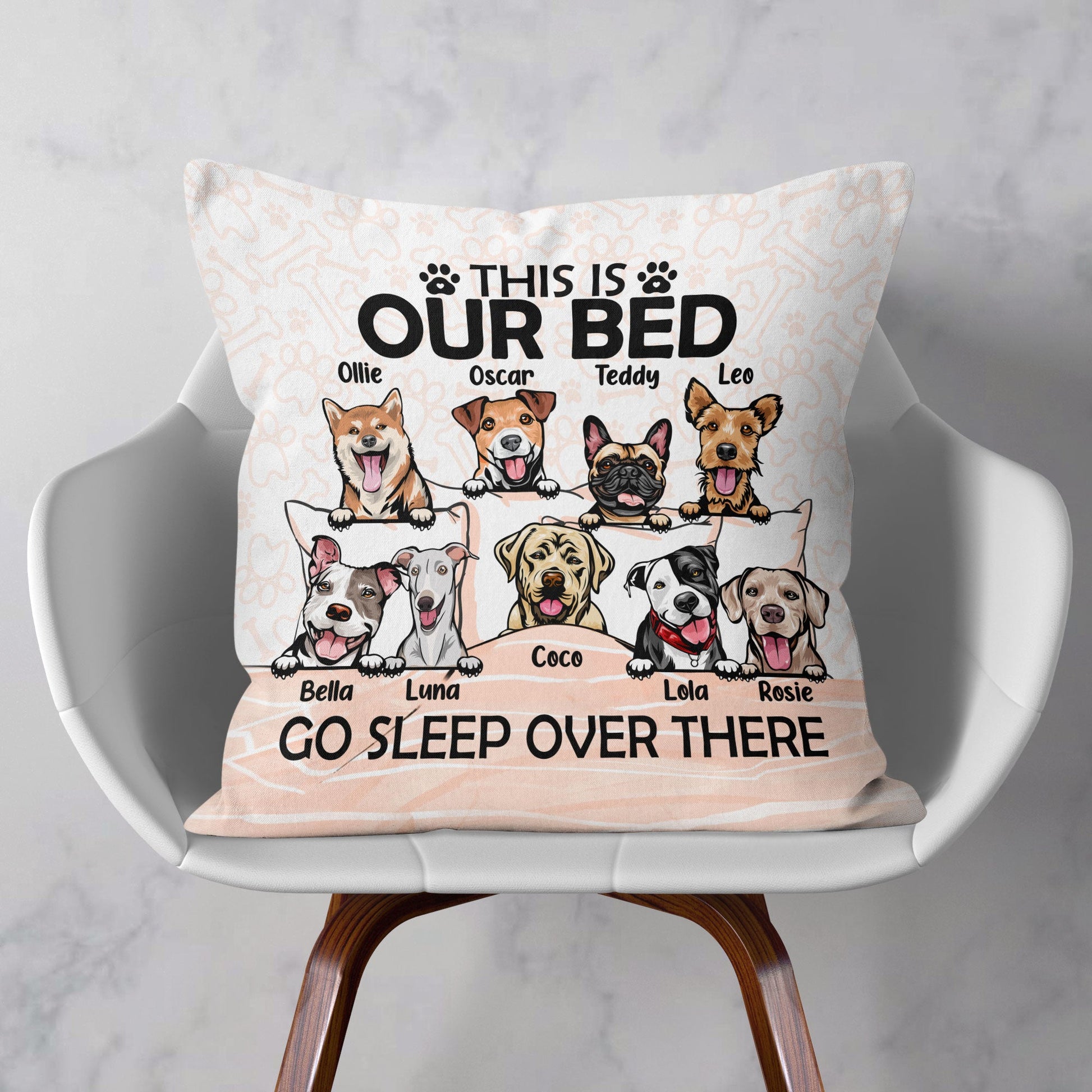 Go Sleep Over There – Personalized Pillow – Birthday, Funny Gift For Dog Lovers, Dog Owners