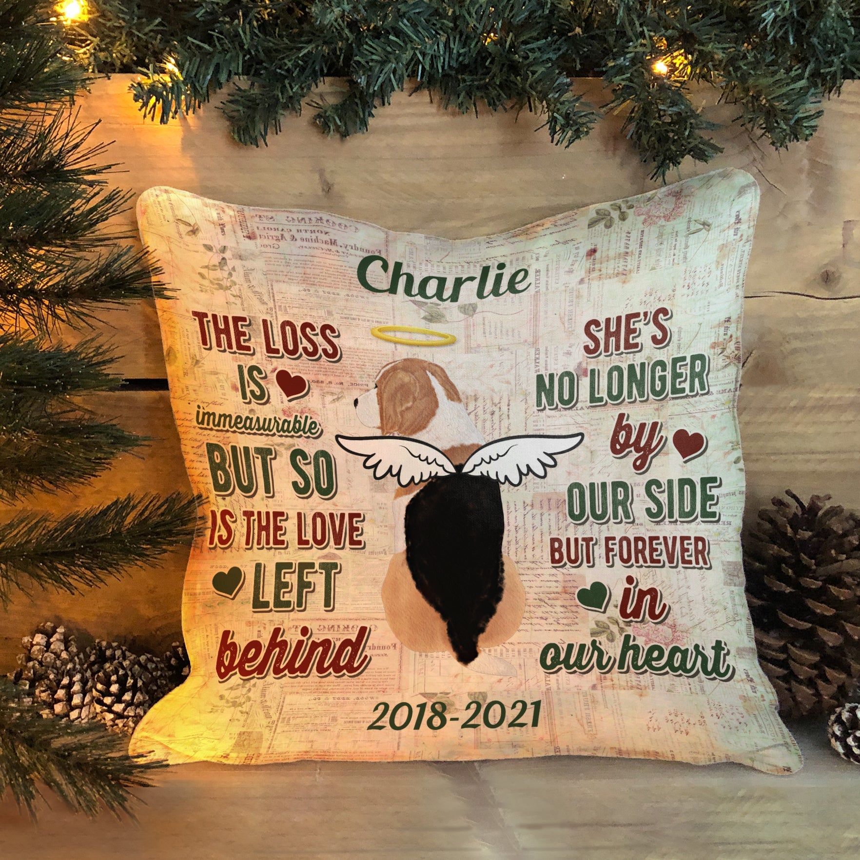 Goodbyes Are Not Forever – Personalized Pillow – Memorial Gift For Dog Owner