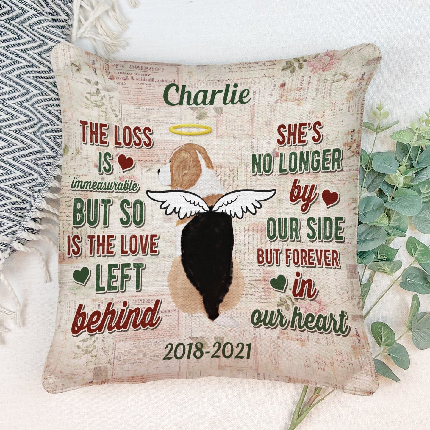 Goodbyes Are Not Forever – Personalized Pillow – Memorial Gift For Dog Owner