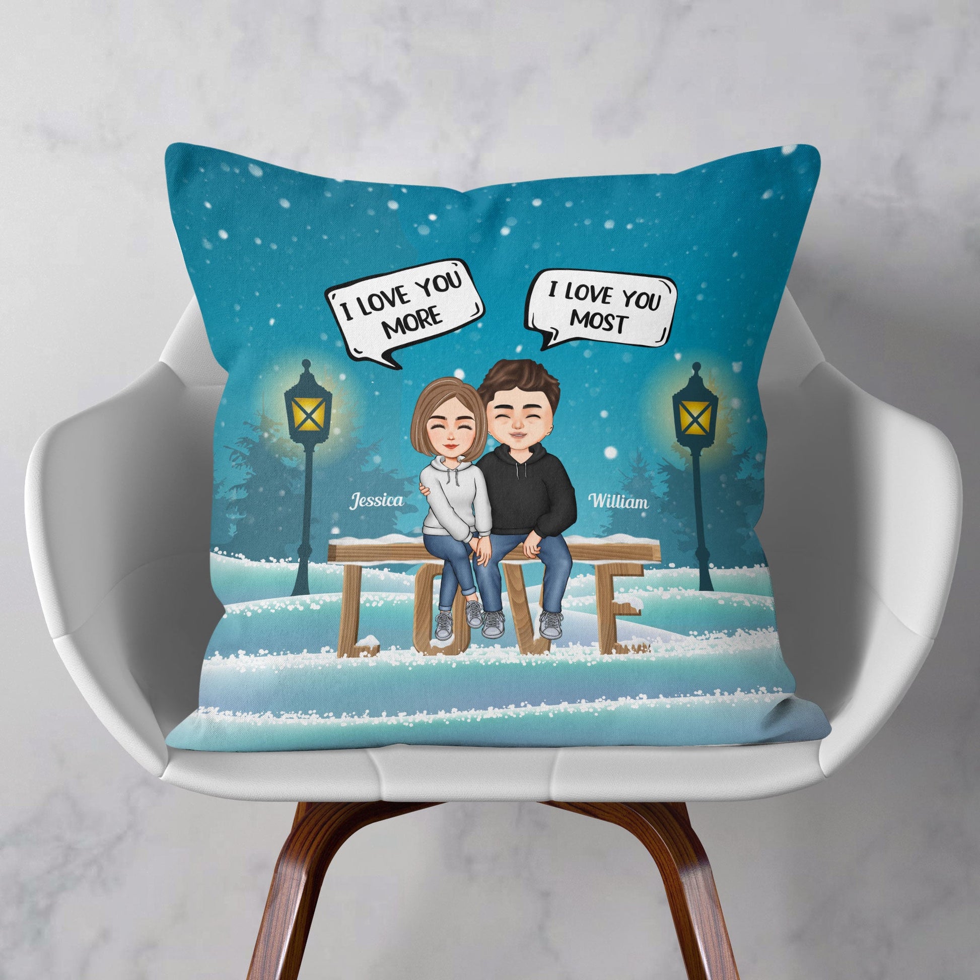 I Love You Forever – Personalized Pillow – Christmas, Anniversary Gift For Couple, Husband, Wife, Boyfriend, Girlfriend