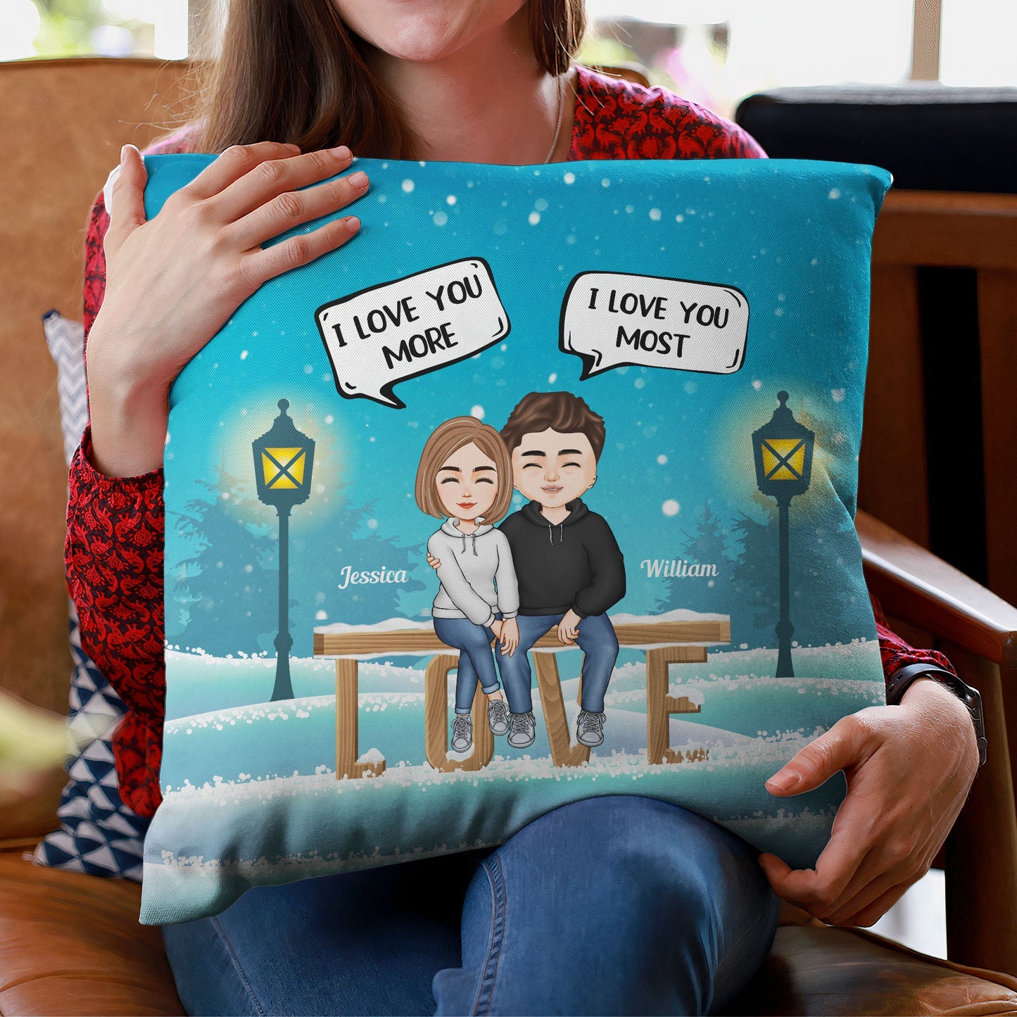 I Love You Forever – Personalized Pillow – Christmas, Anniversary Gift For Couple, Husband, Wife, Boyfriend, Girlfriend
