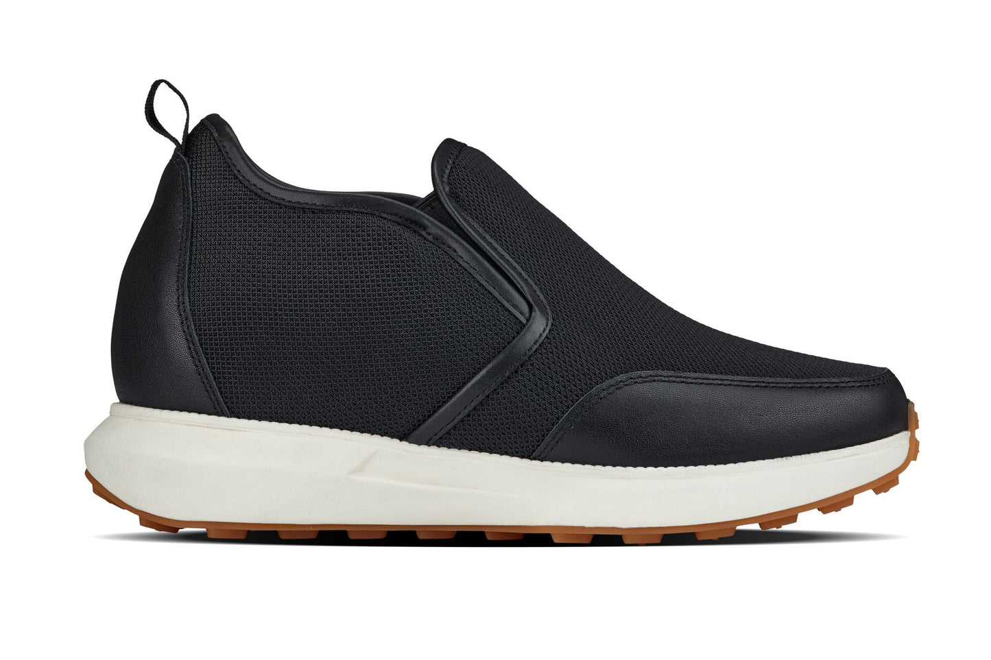 CALTO J1433 Premium Height-Increasing Loafer Sneaker - 3.3 Inches Taller - Black Casual Chunky Sole - Premium Quality Footwear