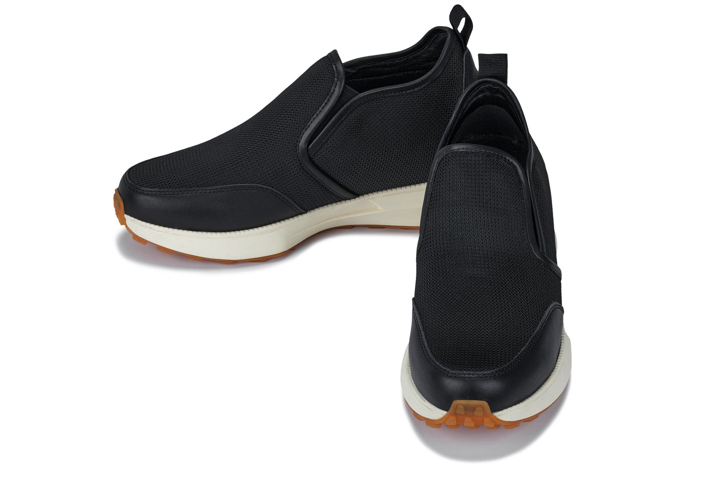 CALTO J1433 Premium Height-Increasing Loafer Sneaker - 3.3 Inches Taller - Black Casual Chunky Sole - Premium Quality Footwear