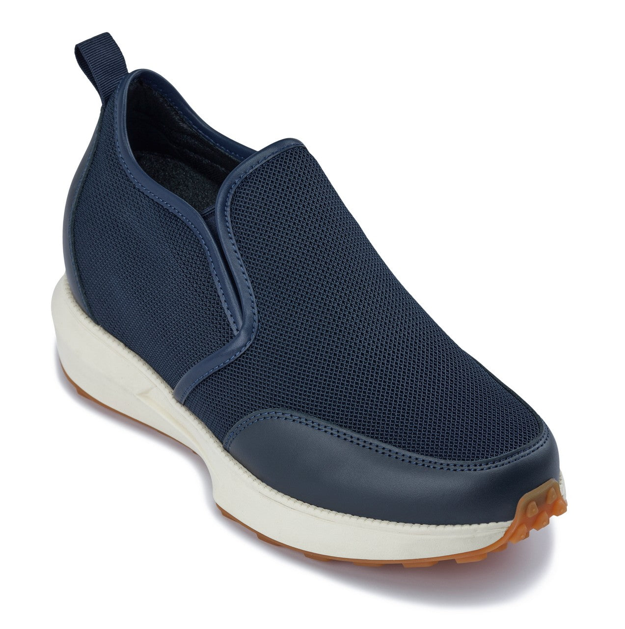 CALTO J1435 Dark Blue Height-Increasing Loafer Sneaker - 3.3 Inches Taller - Premium Casual Comfort - Premium Quality