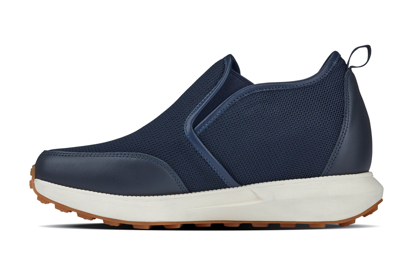CALTO J1435 Dark Blue Height-Increasing Loafer Sneaker - 3.3 Inches Taller - Premium Casual Comfort - Premium Quality