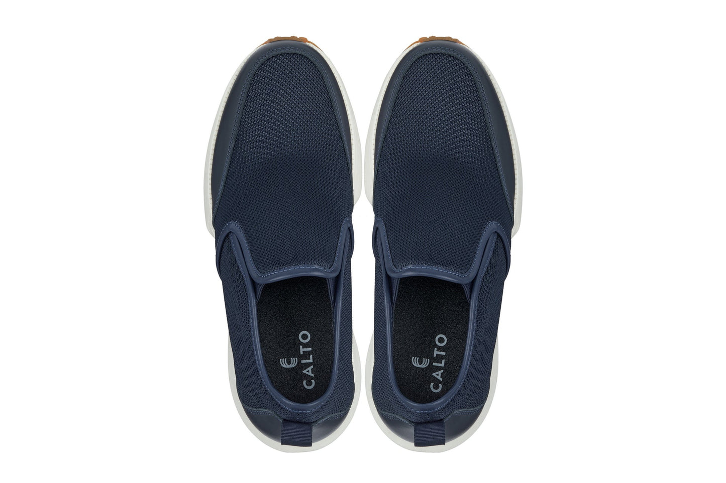 CALTO J1435 Dark Blue Height-Increasing Loafer Sneaker - 3.3 Inches Taller - Premium Casual Comfort - Premium Quality
