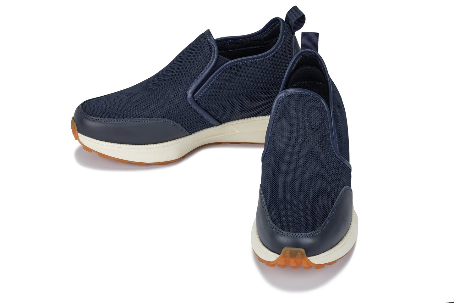 CALTO J1435 Dark Blue Height-Increasing Loafer Sneaker - 3.3 Inches Taller - Premium Casual Comfort - Premium Quality