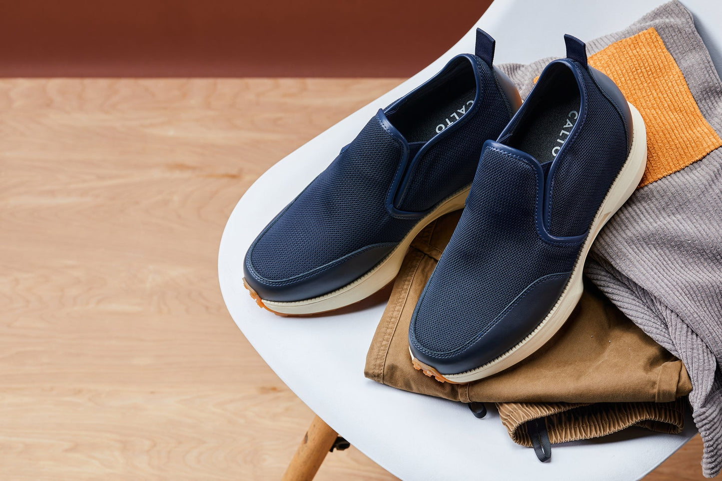 CALTO J1435 Dark Blue Height-Increasing Loafer Sneaker - 3.3 Inches Taller - Premium Casual Comfort - Premium Quality