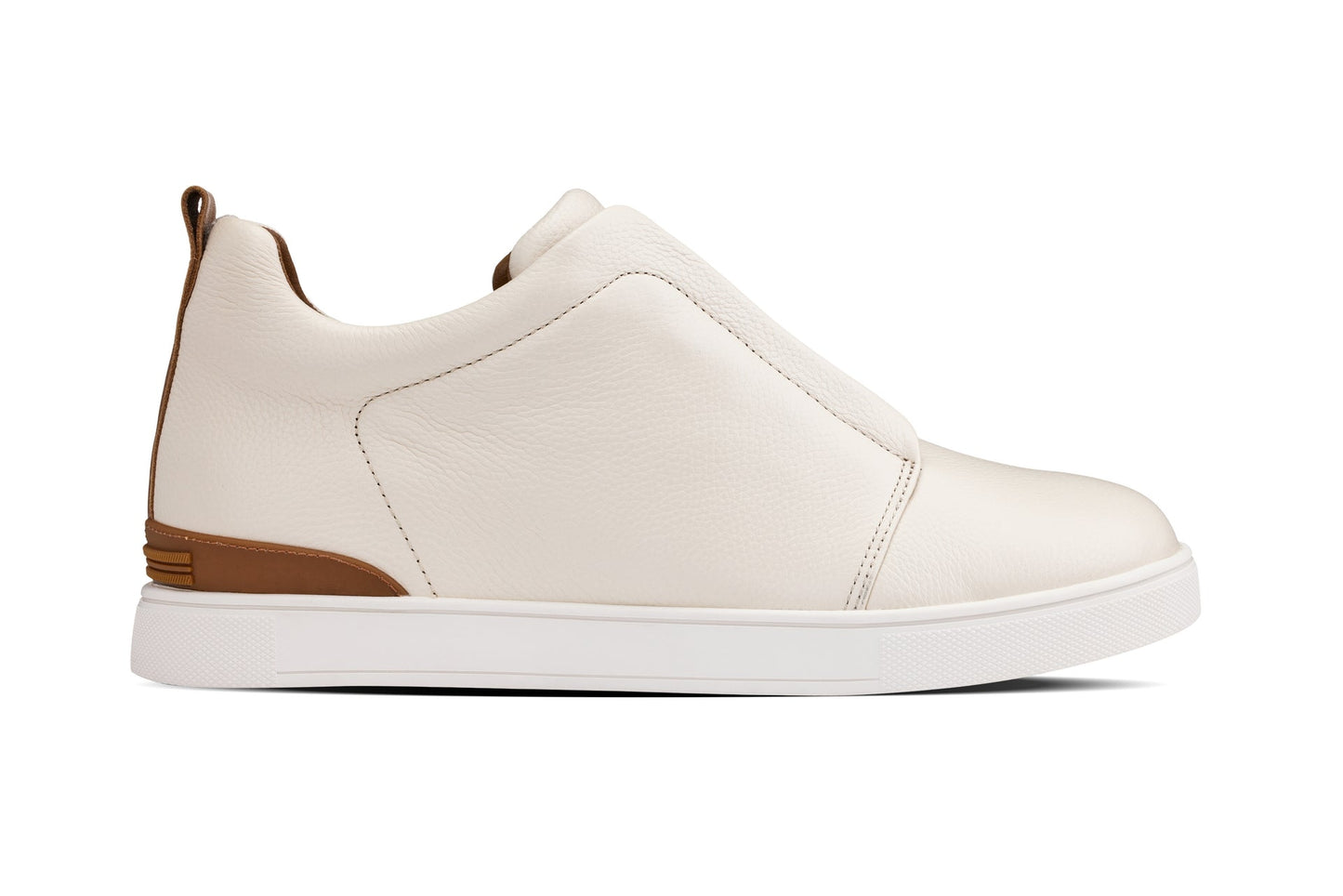 CALTO J1933 Off-White Slip-On Height-Increasing Snoafer - 2.6 Inches Taller - Effortless Style - Premium Quality Footwear