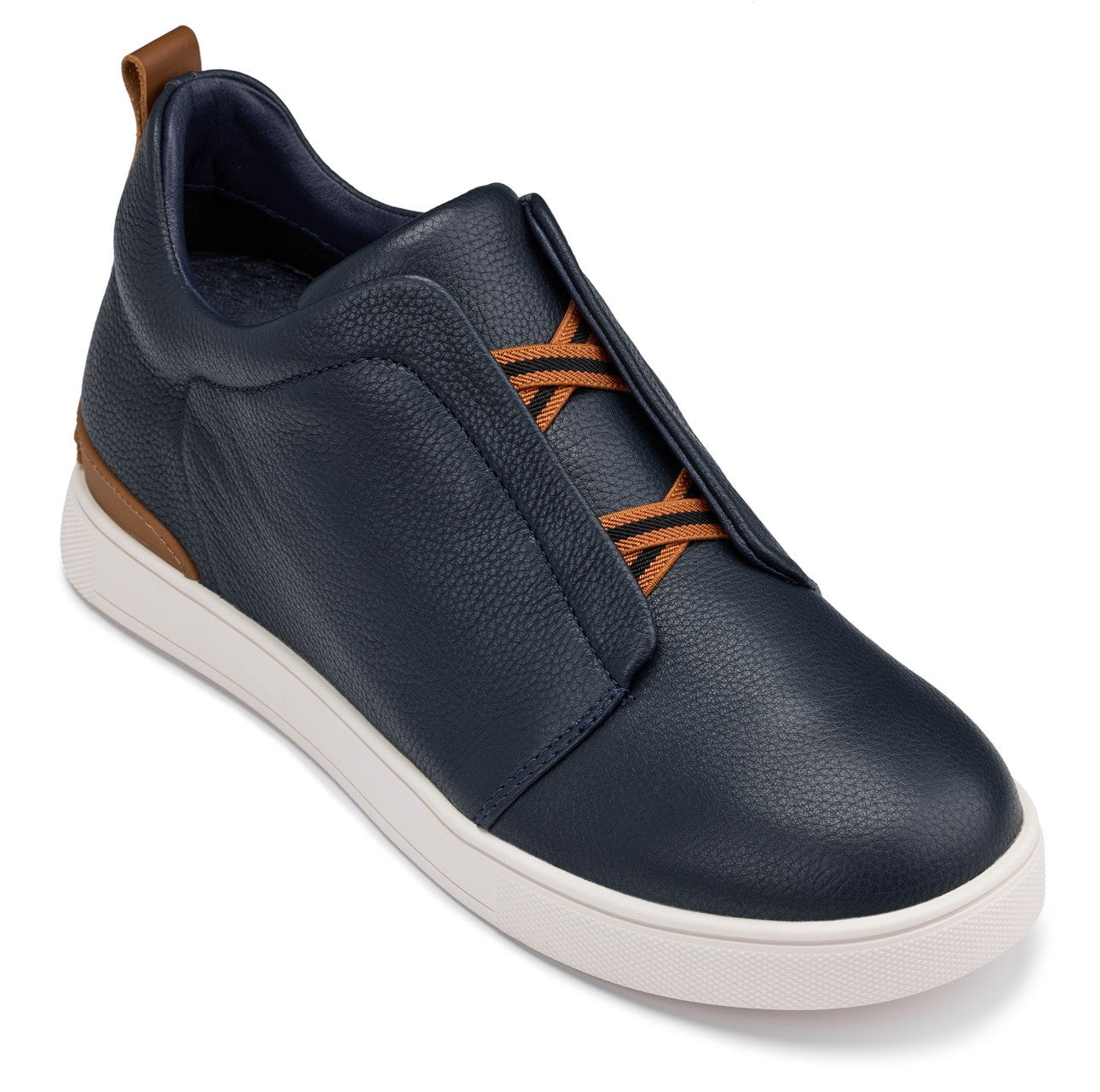 CALTO J1934 Navy Slip-On Height-Increasing Snoafer - 2.6 Inches Taller - Professional Casual Style - Premium Quality