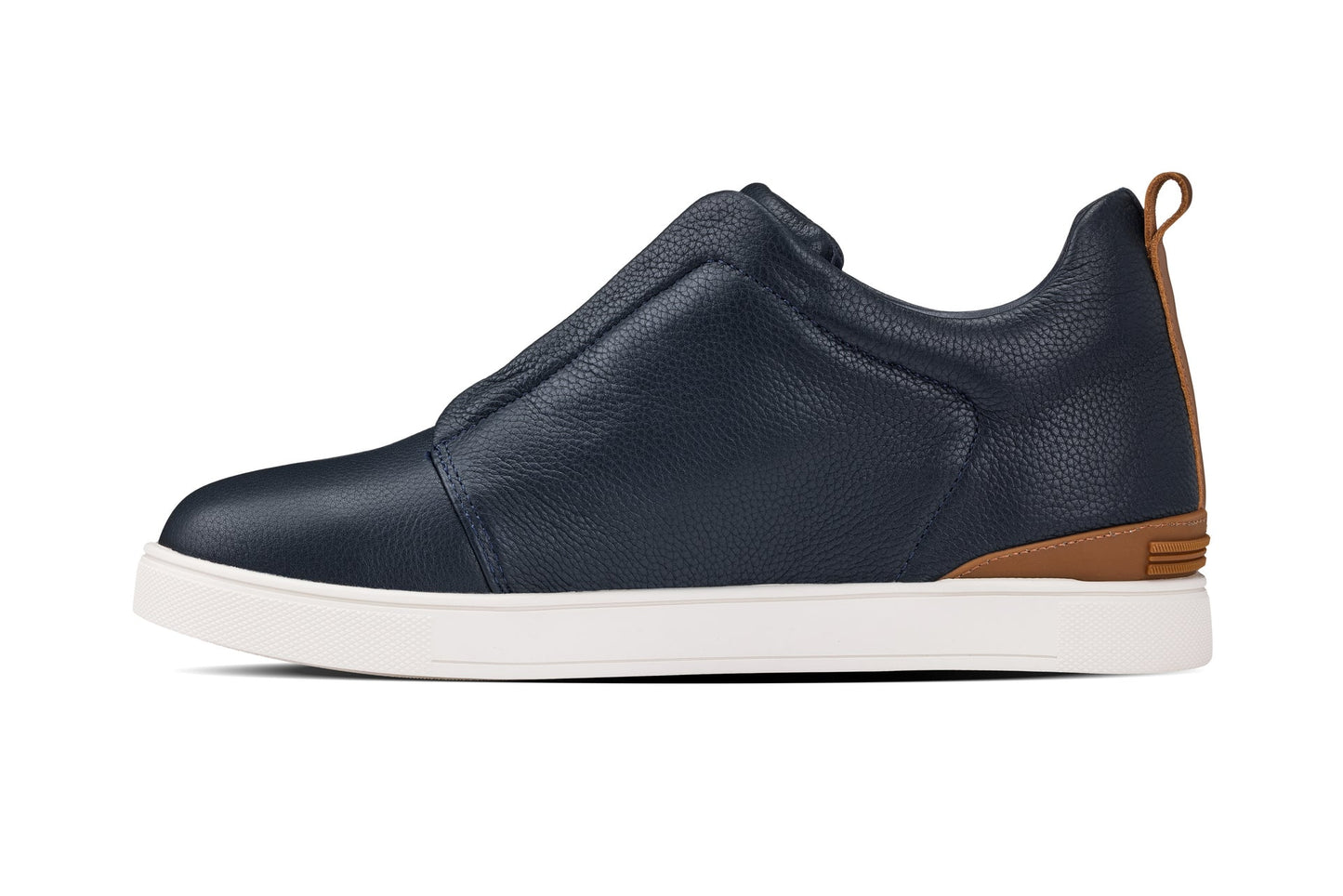 CALTO J1934 Navy Slip-On Height-Increasing Snoafer - 2.6 Inches Taller - Professional Casual Style - Premium Quality