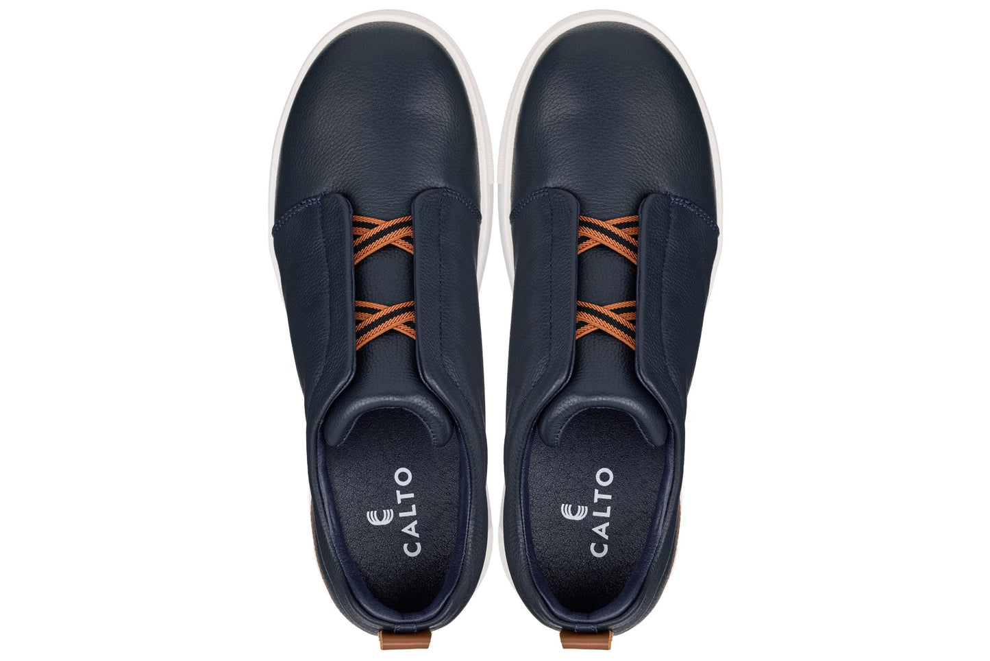 CALTO J1934 Navy Slip-On Height-Increasing Snoafer - 2.6 Inches Taller - Professional Casual Style - Premium Quality