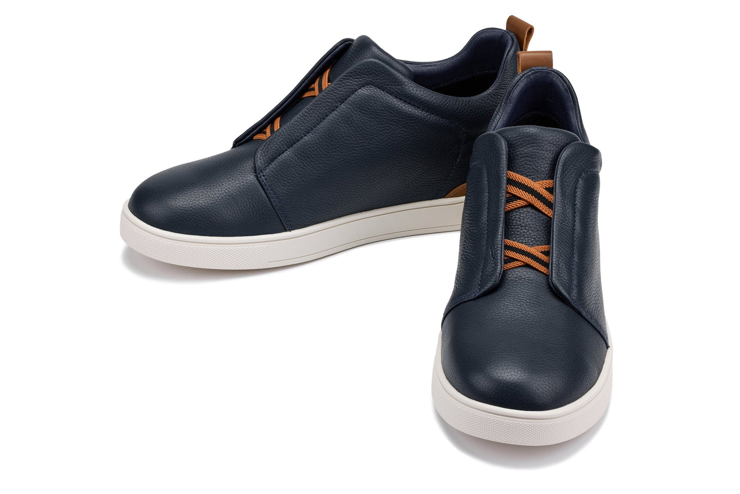 CALTO J1934 Navy Slip-On Height-Increasing Snoafer - 2.6 Inches Taller - Professional Casual Style - Premium Quality