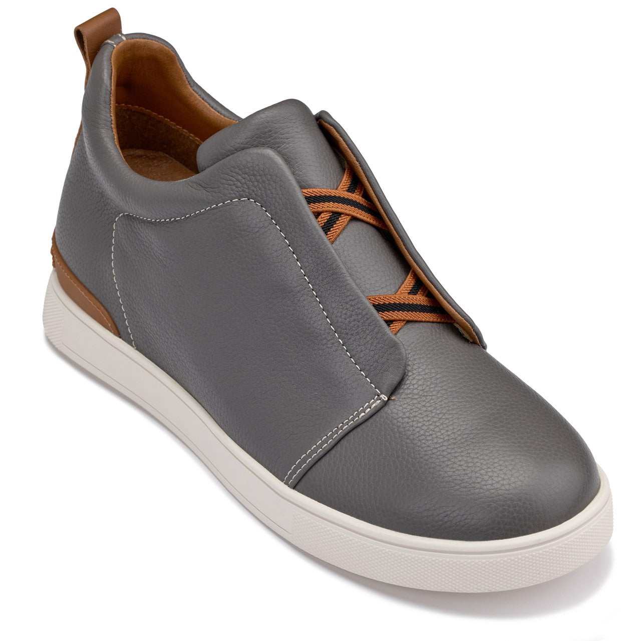 CALTO J1935 Height-Increasing Slip-On Snoafer Sneaker - 2.6 Inches Taller - Premium Casual Loafer - Quality Footwear