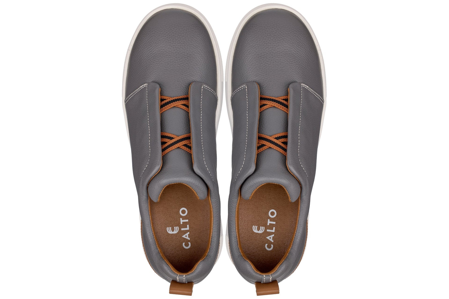 CALTO J1935 Height-Increasing Slip-On Snoafer Sneaker - 2.6 Inches Taller - Premium Casual Loafer - Quality Footwear
