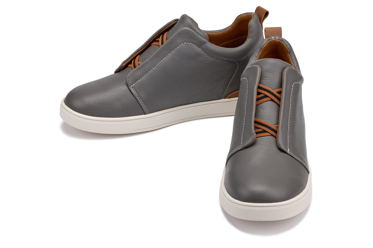 CALTO J1935 Height-Increasing Slip-On Snoafer Sneaker - 2.6 Inches Taller - Premium Casual Loafer - Quality Footwear