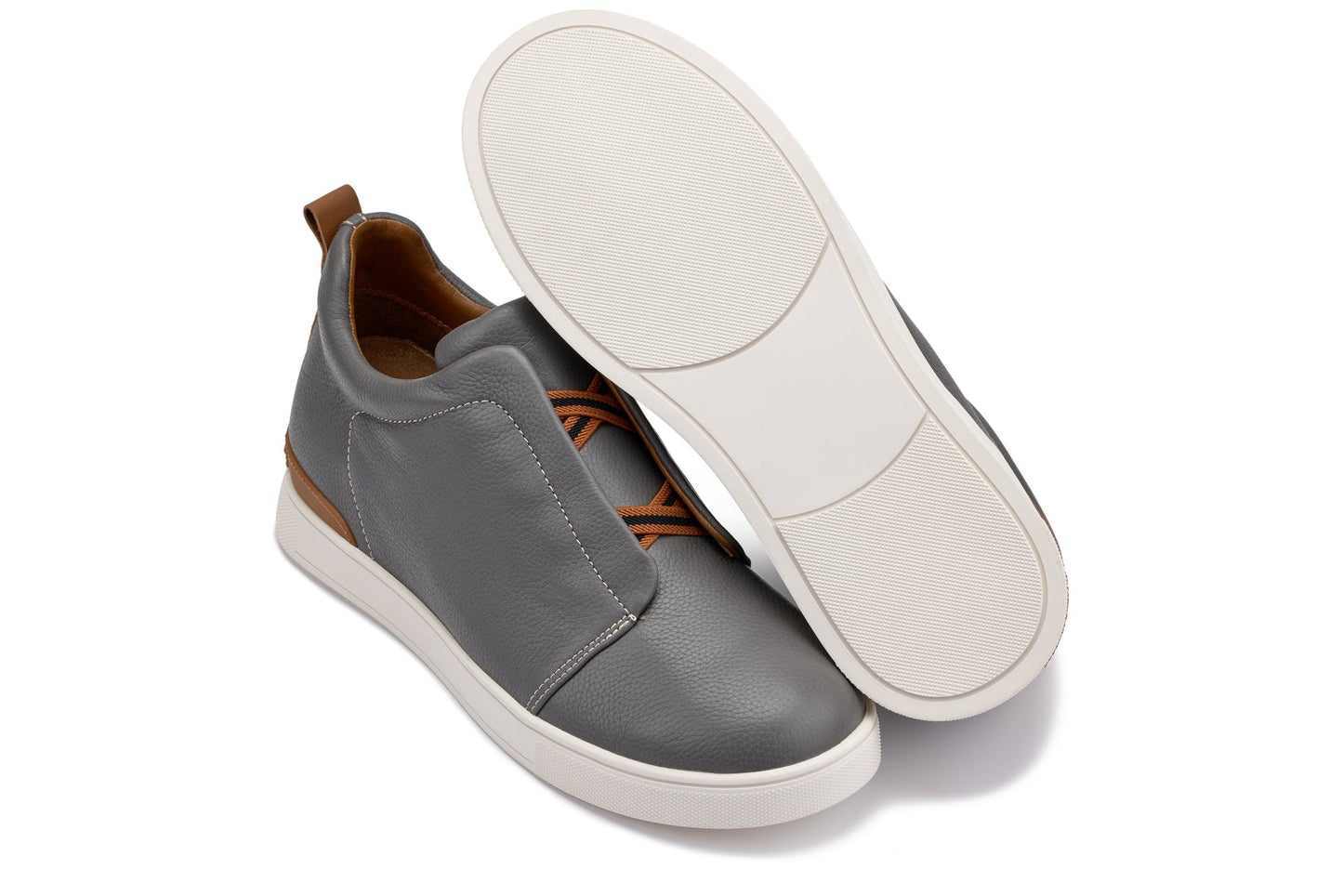 CALTO J1935 Height-Increasing Slip-On Snoafer Sneaker - 2.6 Inches Taller - Premium Casual Loafer - Quality Footwear
