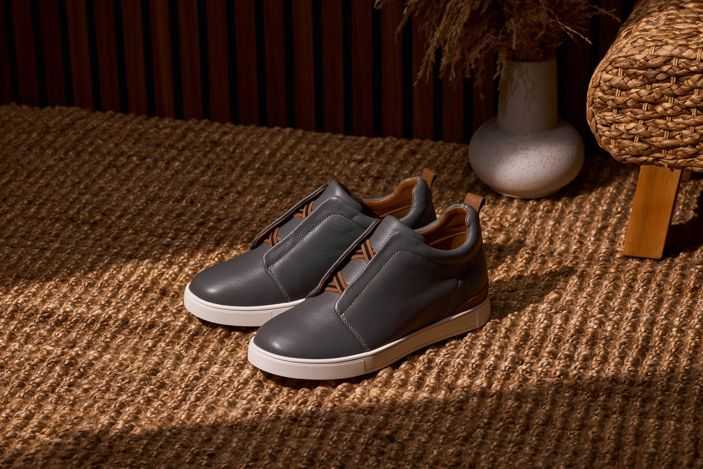 CALTO J1935 Height-Increasing Slip-On Snoafer Sneaker - 2.6 Inches Taller - Premium Casual Loafer - Quality Footwear
