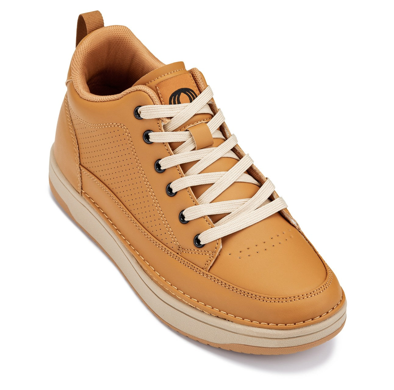 CALTO Q274 Premium Height-Increasing Casual Sneaker - 2.8 Inches Taller - Camel Brown Gum Sole - Quality Footwear