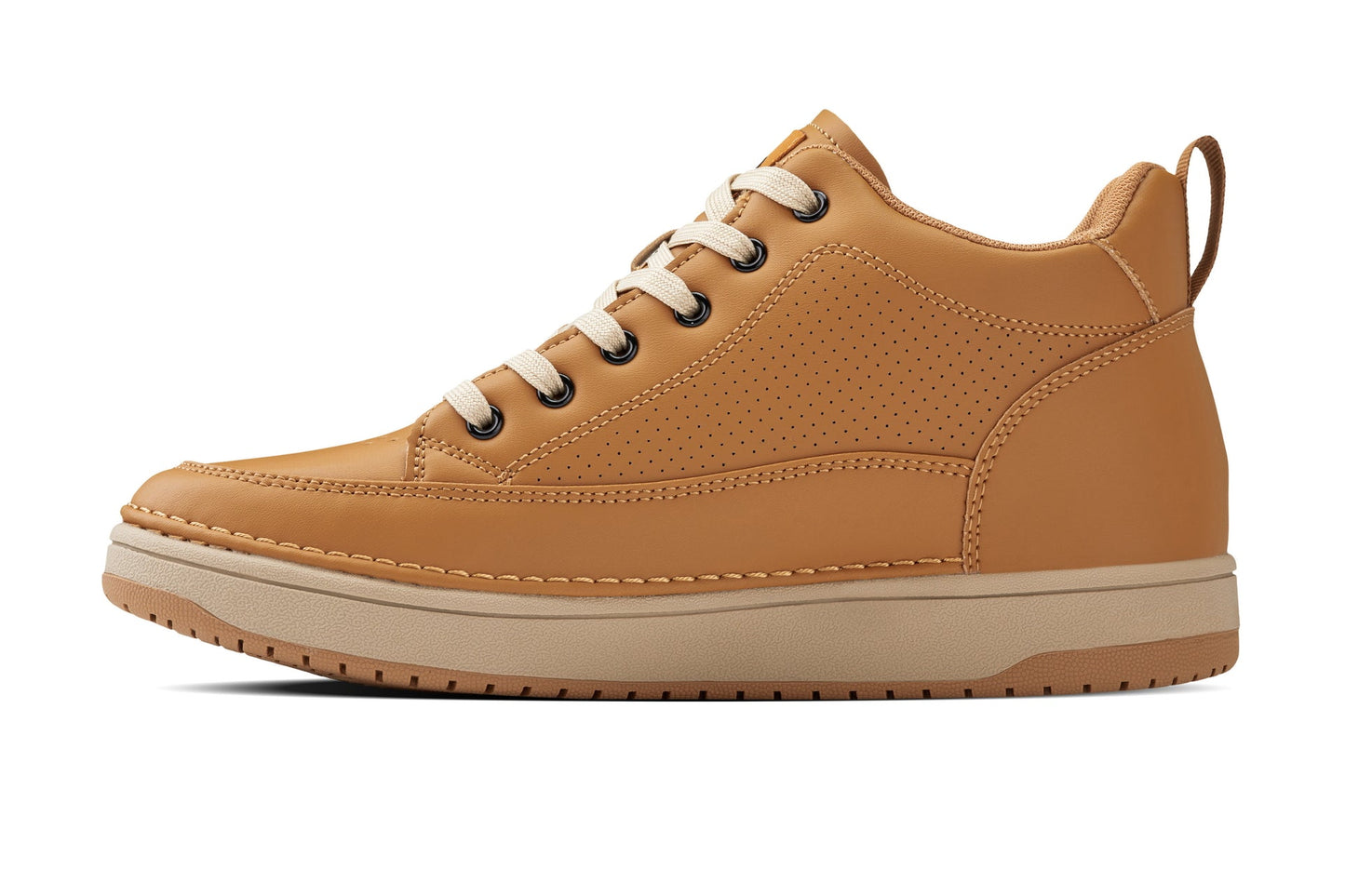 CALTO Q274 Premium Height-Increasing Casual Sneaker - 2.8 Inches Taller - Camel Brown Gum Sole - Quality Footwear