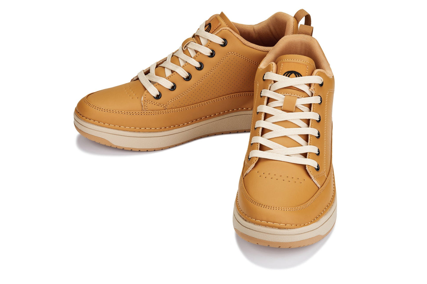 CALTO Q274 Premium Height-Increasing Casual Sneaker - 2.8 Inches Taller - Camel Brown Gum Sole - Quality Footwear