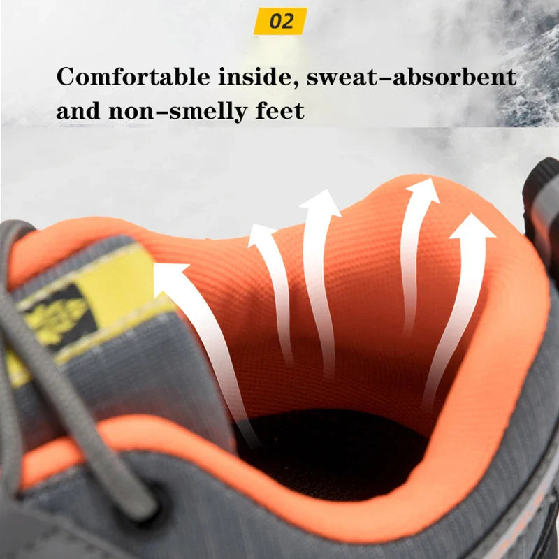 Blotcha Men's Orthopedic Waterproof Hiking Shoes - Non-Slip Outdoor Trekking Walking Sneakers