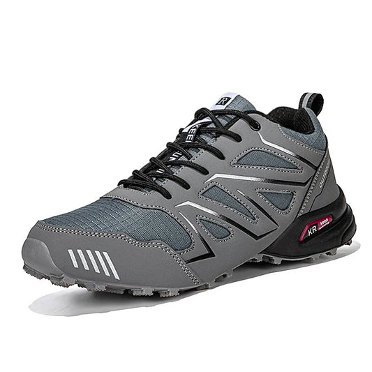 Blotcha Men's Waterproof Tactical Sports Shoes Orthopedic Non-Slip Camping Trainers, Gray