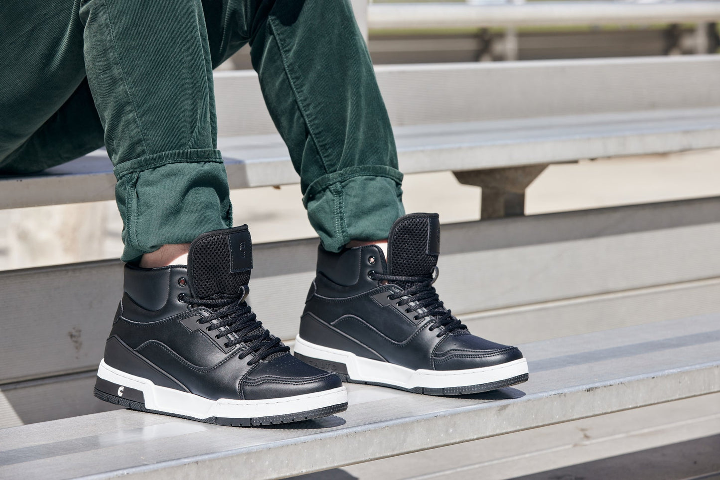 CALTO S4750 Height-Increasing High-Top Sneaker - 3 Inches Taller - Black - Premium Support Design - Quality Footwear