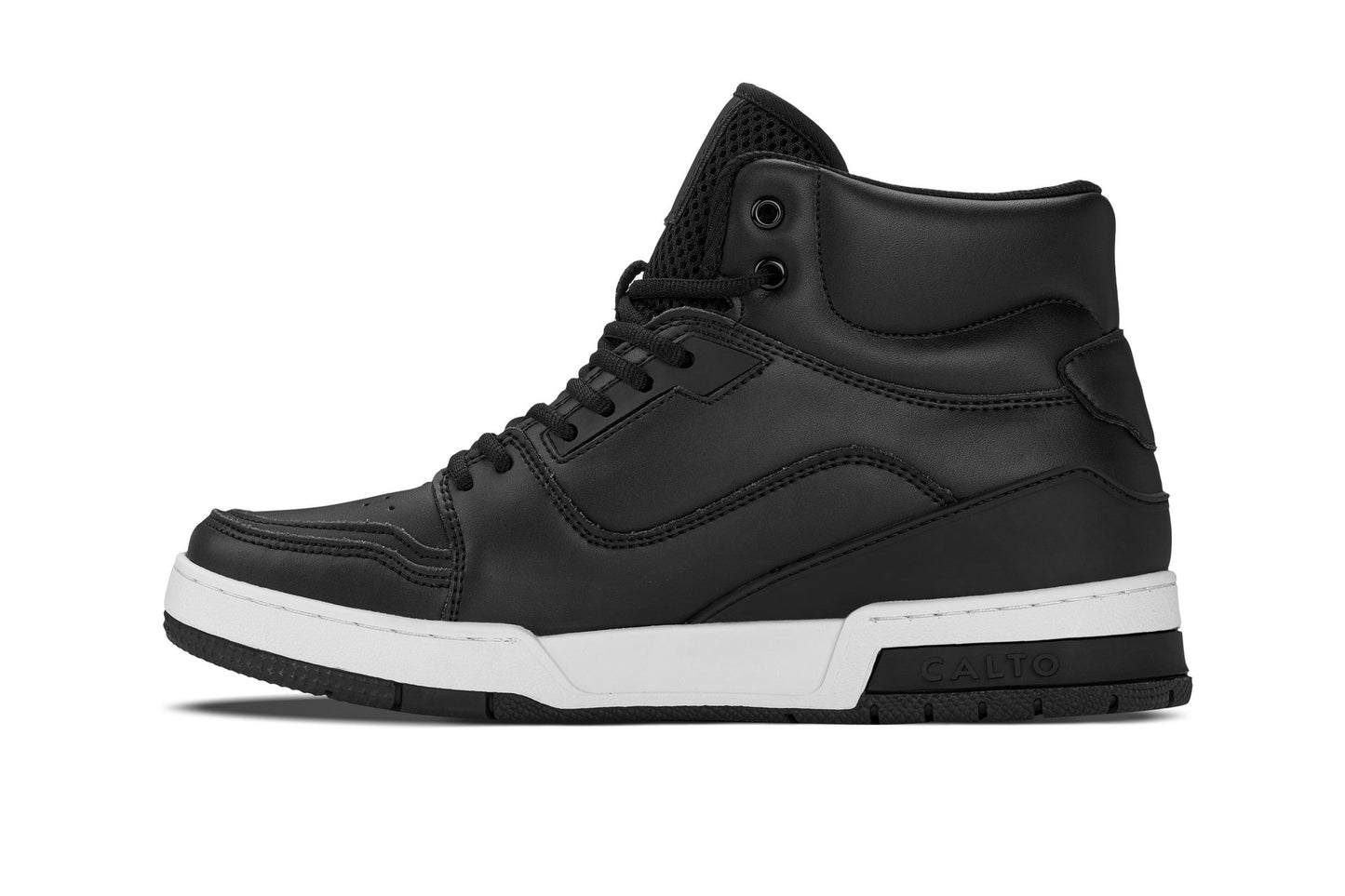 CALTO S4750 Height-Increasing High-Top Sneaker - 3 Inches Taller - Black - Premium Support Design - Quality Footwear