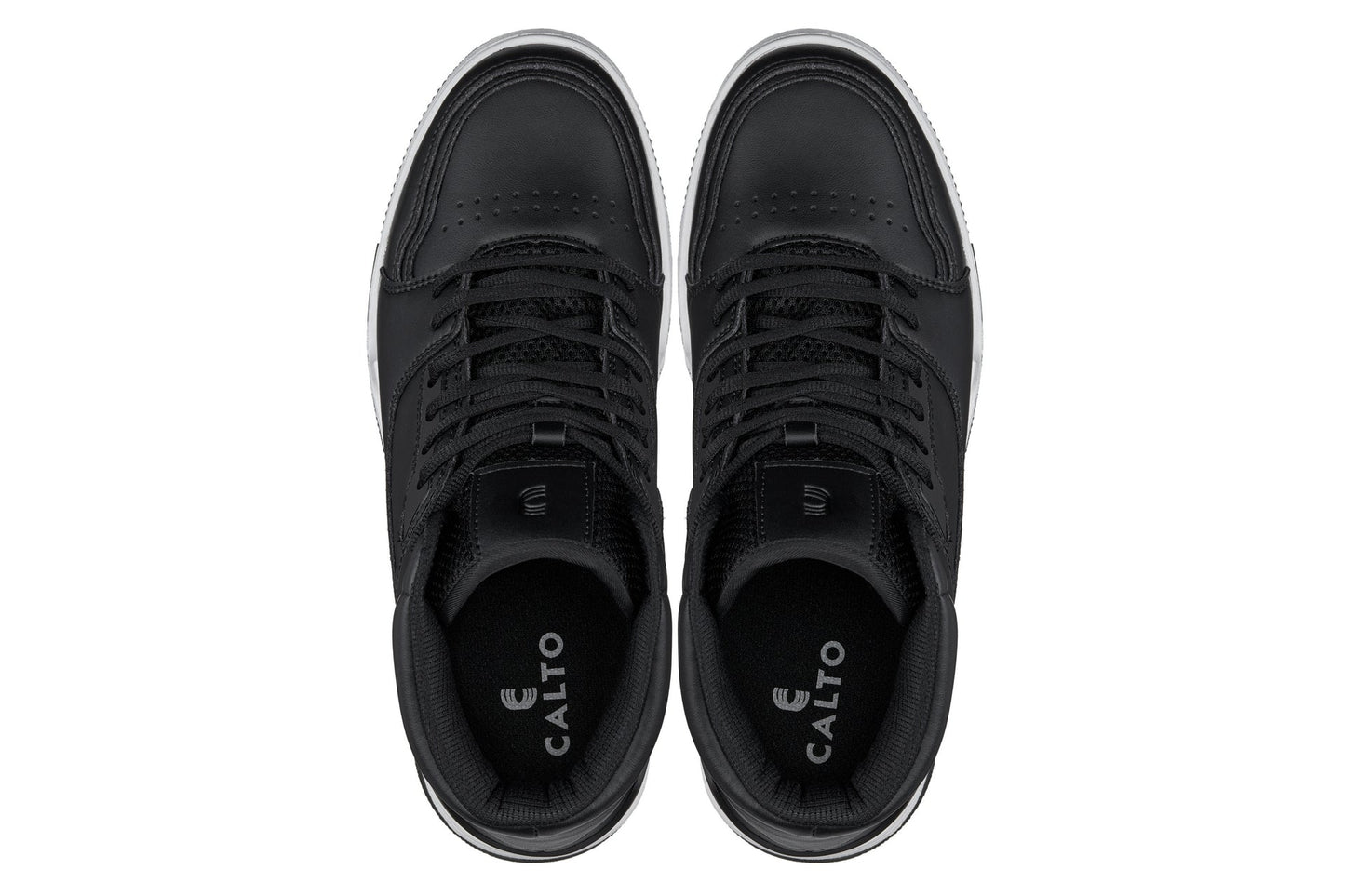 CALTO S4750 Height-Increasing High-Top Sneaker - 3 Inches Taller - Black - Premium Support Design - Quality Footwear