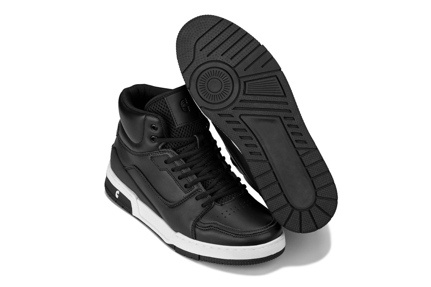 CALTO S4750 Height-Increasing High-Top Sneaker - 3 Inches Taller - Black - Premium Support Design - Quality Footwear