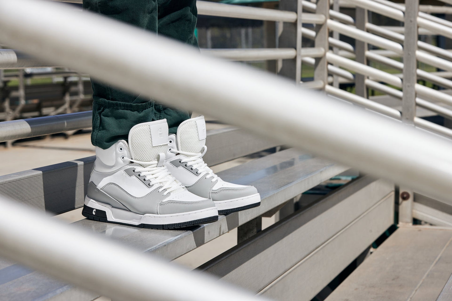 CALTO S4751 Height-Increasing High-Top Sneaker - 3 Inches Taller - White Grey - Premium Design - Quality Construction