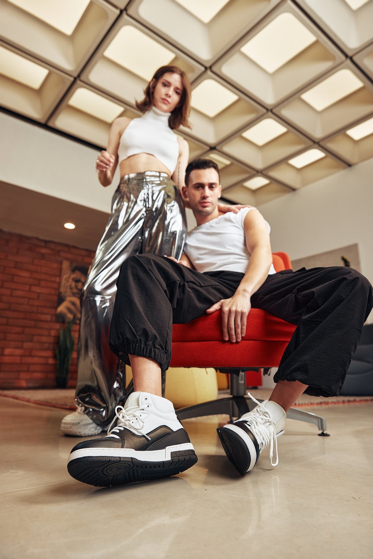 CALTO S4752 Height-Increasing High-Top Sneaker - 3 Inches Taller - White Black - Performance Design - Quality Footwear