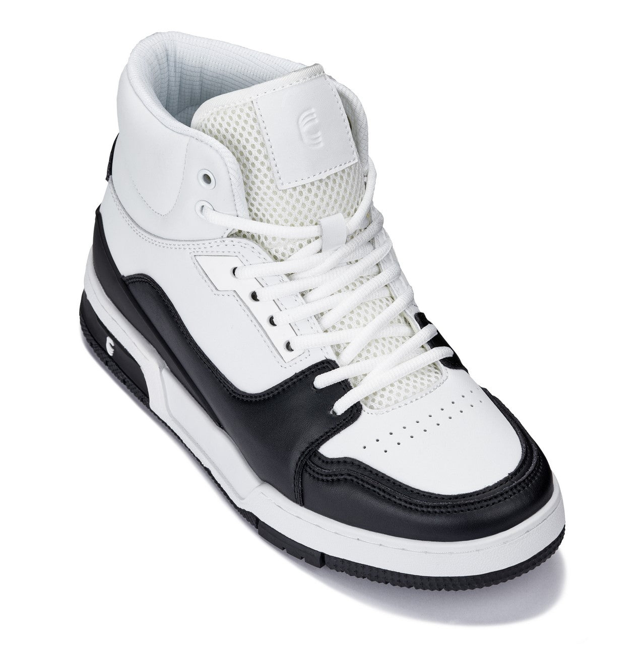 CALTO S4752 Height-Increasing High-Top Sneaker - 3 Inches Taller - White Black - Performance Design - Quality Footwear